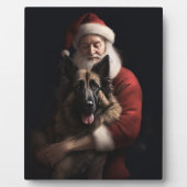 Belgische Herder Sinterklaas Feestelijke Kerstmis Fotoplaat (Voorkant)