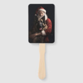 Belgische Herder Sinterklaas Feestelijke Kerstmis Handwaaier (Voorkant)