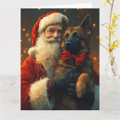 Belgische Herder Sinterklaas Feestelijke Kerstmis Kaart (Gele Bloem)