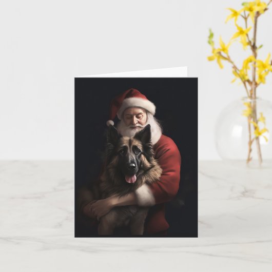 Belgische Herder Sinterklaas Feestelijke Kerstmis Kaart (Gele Bloem)