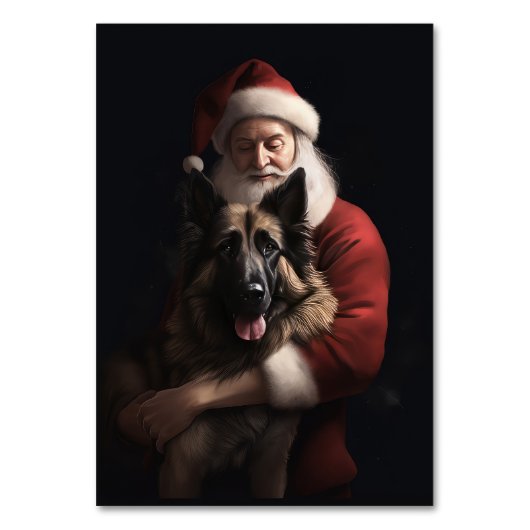 Belgische Herder Sinterklaas Feestelijke Kerstmis Kaart (Voorkant)
