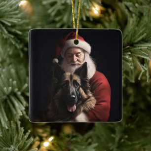 Belgische Herder Sinterklaas Feestelijke Kerstmis Keramisch Ornament