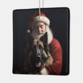 Belgische Herder Sinterklaas Feestelijke Kerstmis Keramisch Ornament (Links)