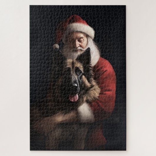 Belgische Herder Sinterklaas Feestelijke Kerstmis Legpuzzel (Verticaal)