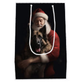 Belgische Herder Sinterklaas Feestelijke Kerstmis Medium Cadeauzakje (Achterkant)