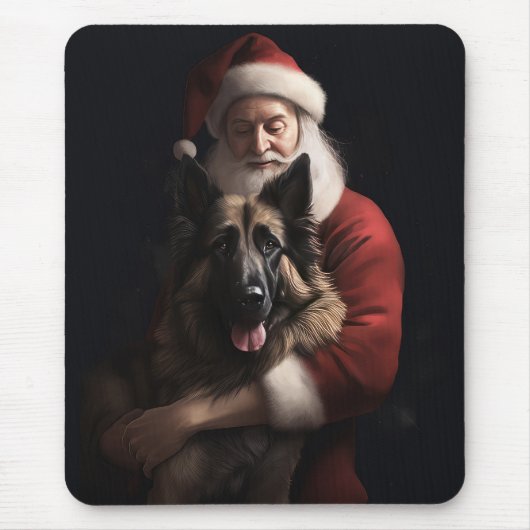 Belgische Herder Sinterklaas Feestelijke Kerstmis Muismat (Voorkant)