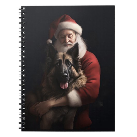 Belgische Herder Sinterklaas Feestelijke Kerstmis Notitieboek (Voorkant)