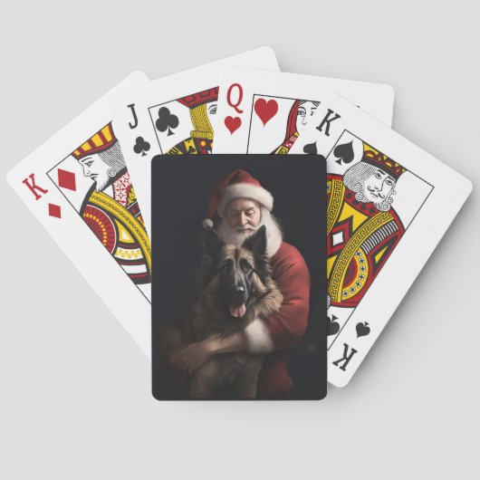 Belgische Herder Sinterklaas Feestelijke Kerstmis Pokerkaarten (Achterkant)