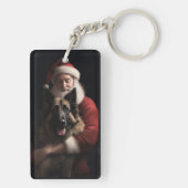 Belgische Herder Sinterklaas Feestelijke Kerstmis Sleutelhanger (achterkant)