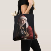 Belgische Herder Sinterklaas Feestelijke Kerstmis Tote Bag (Dichtbij)