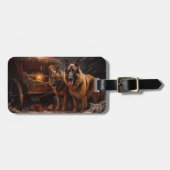 Belgische Herder Sneeuwslee Kerstdecoratie Bagagelabel (Voorkant horizontaal)