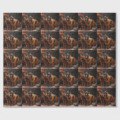 Belgische Herder Sneeuwslee Kerstdecoratie Cadeaupapier (Vlak)