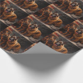 Belgische Herder Sneeuwslee Kerstdecoratie Cadeaupapier (Hoek)