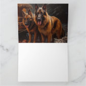 Belgische Herder Sneeuwslee Kerstdecoratie Kaart (Binnen)