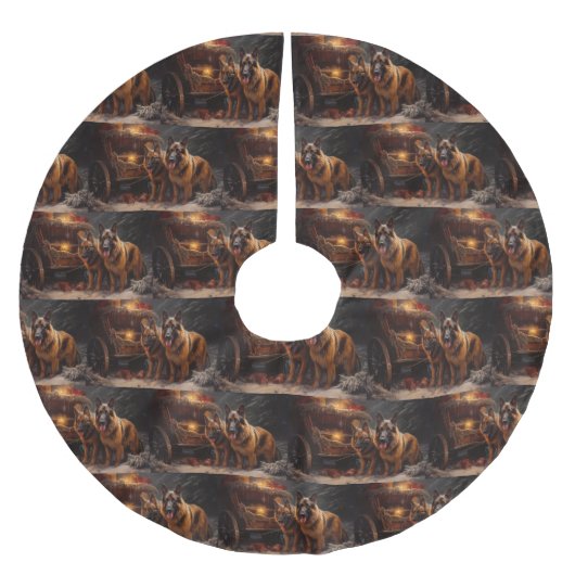 Belgische Herder Sneeuwslee Kerstdecoratie Kerstboom Rok (Voorkant)