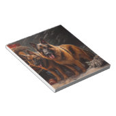 Belgische Herder Sneeuwslee Kerstdecoratie Notitieblok (Schuin)