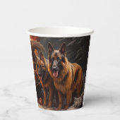 Belgische Herder Sneeuwslee Kerstdecoratie Papieren Bekers (Achterkant)
