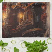 Belgische Herder Sneeuwslee Kerstdecoratie Theedoek (Gevouwen)