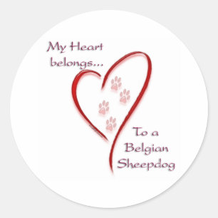 Belgische herdershart behoort toe ronde sticker