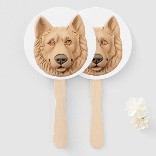 Belgische Herdershond 3D Geïnspireerd Handwaaier (Voorkant en achterkant)