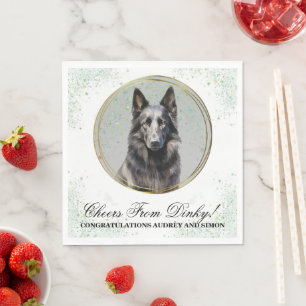 Belgische herdershond bruiloft servetten met honde
