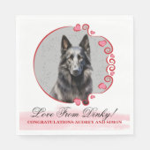 Belgische herdershond bruiloft servetten met honde (Voorkant)