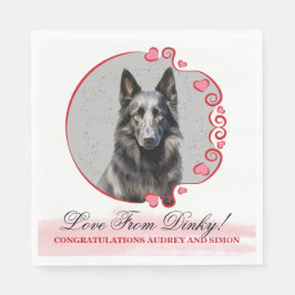 Belgische herdershond bruiloft servetten met honde