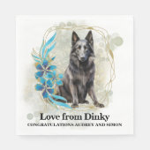 Belgische herdershond bruiloft servetten met honde (Voorkant)