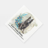 Belgische herdershond bruiloft servetten met honde (Hoek)