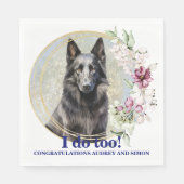 Belgische herdershond bruiloft servetten met honde (Voorkant)