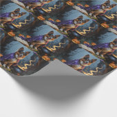 Belgische herdershond grillig Halloween schilderij Cadeaupapier (Hoek)