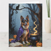 Belgische herdershond grillig Halloween schilderij Kaart (Voorkant)