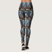Belgische herdershond grillig Halloween schilderij Leggings (Achterkant)