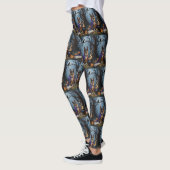 Belgische herdershond grillig Halloween schilderij Leggings (Links)