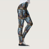 Belgische herdershond grillig Halloween schilderij Leggings (Rechts)