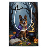 Belgische herdershond grillig Halloween schilderij Medium Cadeauzakje (Voorkant)