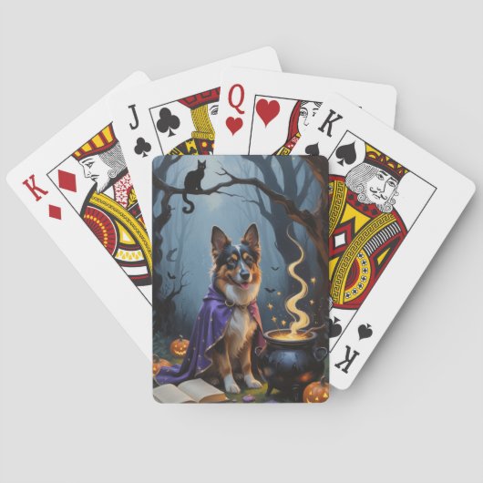 Belgische herdershond grillig Halloween schilderij Pokerkaarten (Achterkant)