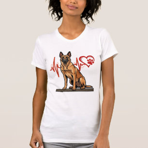 Belgische Herdershond Hartslag Poot Hart T-shirt