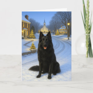 Belgische herdershond kerstkaart feestdagen kaart
