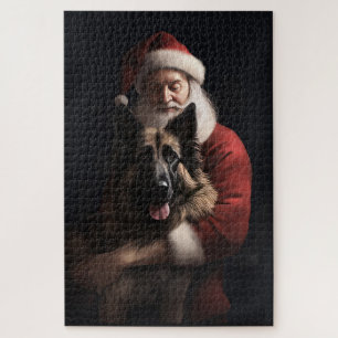 Belgische Herdershond Kerstman Festive Kerstmis Legpuzzel
