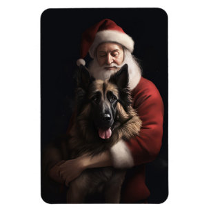 Belgische Herdershond Kerstman Festive Kerstmis Magneet