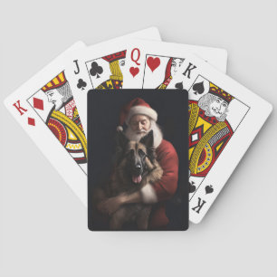 Belgische Herdershond Kerstman Festive Kerstmis Pokerkaarten