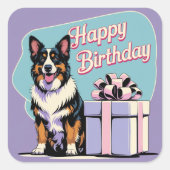 Belgische herdershond kleurrijk vierkante sticker (Voorkant)