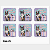 Belgische herdershond kleurrijk vierkante sticker (Vel)