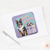 Belgische herdershond kleurrijk vierkante sticker (Envelop)