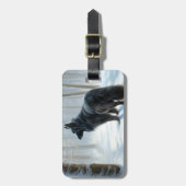 Belgische herdershond laat het sneeuwen Kerstmis Bagagelabel (Voorkant verticaal)