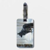 Belgische herdershond laat het sneeuwen Kerstmis Bagagelabel (Achterkant verticaal)