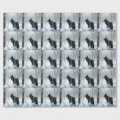 Belgische herdershond laat het sneeuwen Kerstmis Cadeaupapier (Vlak)