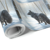 Belgische herdershond laat het sneeuwen Kerstmis Cadeaupapier (Rol Hoek)