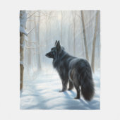Belgische herdershond laat het sneeuwen Kerstmis Fleece Deken (Voorkant)